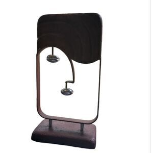 Stone & Metal Face Sculpture